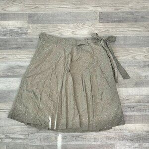 Boden Green Polka Dot 100% Cotton Wrap Skirt Lined C7